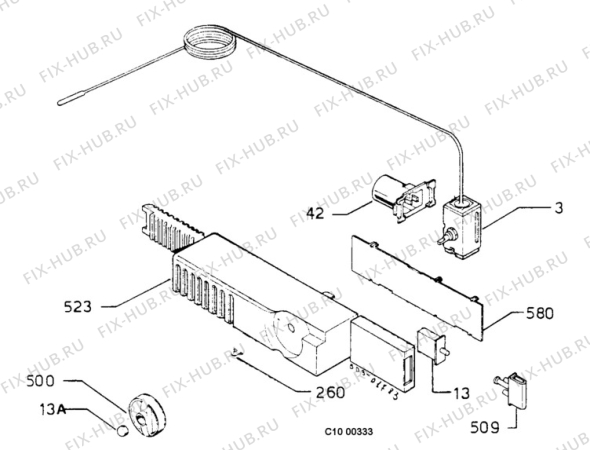 Взрыв-схема холодильника Electrolux ER1638I - Схема узла Thermostat